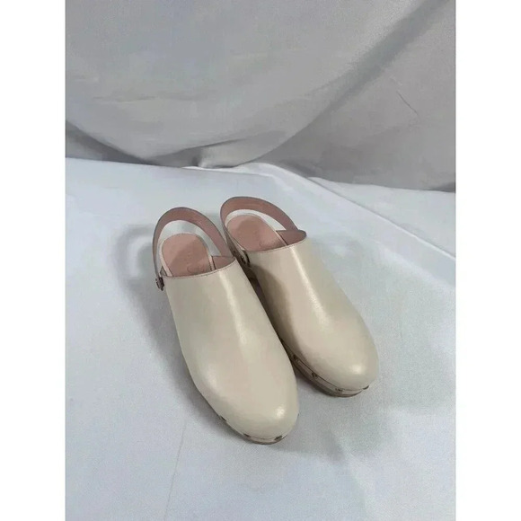 J.Crew Clogs Womens Size 10 Convertible Leather Ivory Heel Strap Chunky Studded - Picture 10 of 11